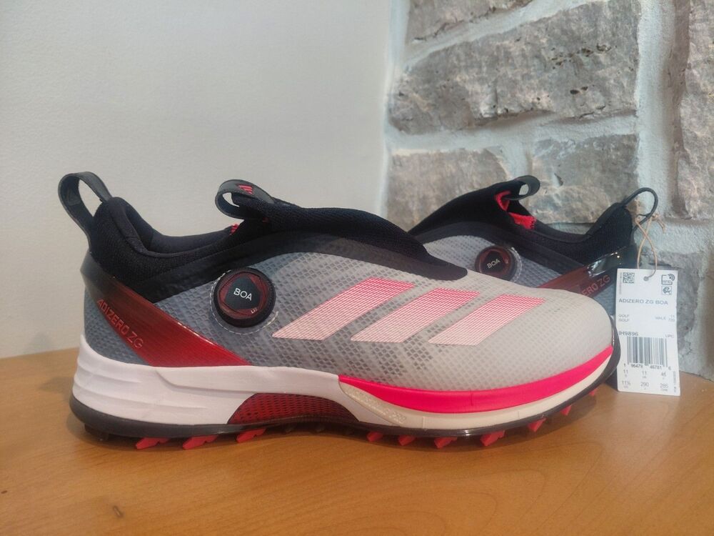 Adidas Adizero ZG BOA Spikeless Golf Shoes IH9896 Mens Size 11.5 White Black Red